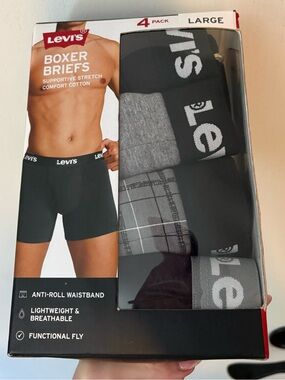 Levi's 4-Pack Boxer Briefs in Black & Gray